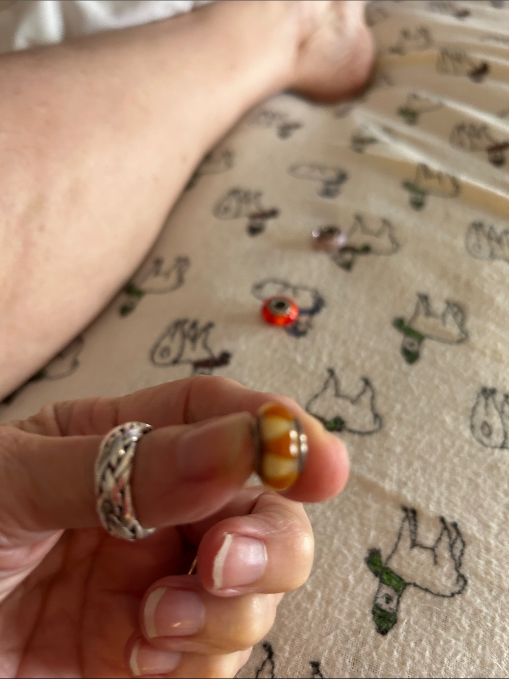 Pandora brown and yellow murano bead